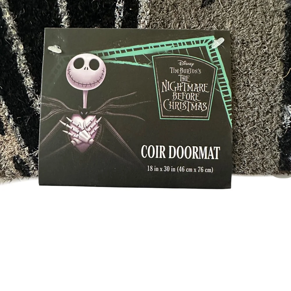 Disney Nightmare Before Christmas Jack & Sally Happy Halloween Coir Doormat Grey